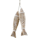 2 Pièces Décoration de Poisson en Bois, Art Mural Suspendu de Poisson en Bois, Ornement de Poisson en Bois Nautique Antique, Art Mural sur Le thème de la Plage pour la décoration Murale de la Maison