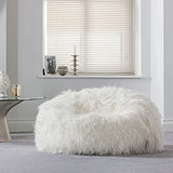 Icon Pouf Classique en Fausse Fourrure, Pouf Gros de Salon, Pouf Fauteuil pour Adultes avec Remplissage
