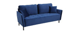 Miliboo Canapé 3 Places en Velours Bleu BEKA