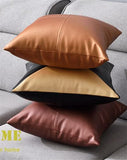 Joielavie Housse de Coussin PU Cuir Carreau Grille Puzzle Géométrique Carré Fermeture à Glissière Taie d'oreiller Moderne Classique Décoration Canapé Lit Maison Sofa 45X45CM #6