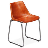 vidaXL 4X Chaises de Salle à Manger Cuir Véritable Marron Maison Cuisine