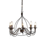 QAZQA Classique/Antique/Rustique Salle a manger suspension/Lustre/Chandelier/Luminaire/Lumiere/Éclairage Zero Branco 5 antique Métal Marron Rond/intérieur/Salon/Cuisine