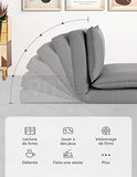 Vesgantti Canapé-Lit Convertible 1 Place, Fauteuil Chauffeuse 1 Place, 6 Positions Pliant, Grand Confort, pour Salon/Bureau/Chambre/Appartement/Petit Espace, Tissu Gris