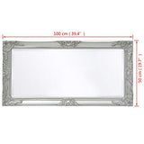 Tidyard Miroir Mural Magnifique pour Salle de Bain/Dressing Style Baroque Argenté 100 X 50 cm