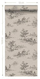 papier peint toile de jouy gris et noir - 326319 - d'Origin - luxury wallcoverings