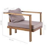 Tousmesmeubles Fauteuil en Bois d'acacia - TAUTIRA - L 74 x l 75 x H 68 - Neuf