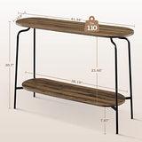 SICOTAS Bout de Canapé Table Table Console en Bois, Console Entrée Meuble avec 2 Etagères, Table Console pour Salon, Entrée, Couloir, 105x32x78 cm, Noyer