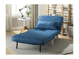 Vente-unique - Fauteuil Convertible POSIO en Tissu - Bleu