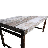 MATHI DESIGN Table Blanche Vintage Pliante