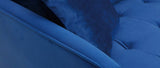 Miliboo Canapé 3 Places en Velours Bleu BEKA