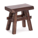 Design Delights Tabouret en bois rustique vintage 40" - Bois dur recyclé - Tabouret en bois massif - 43 x 45 x 27 cm (H x l x P) - Marron foncé
