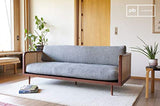 Canapé en Bois et cannage Starheim - Bois Massif, Grand Confort d'assise, Association Facile, Finition Vernie | Un canapé atypique sublimé par Son cannage - Gris béton (L190 x H73 x P83 cm)