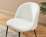 BAÏTA Chaise Esmee Tissu Bouclette écru Pieds métal Noir