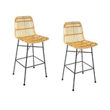 Paris Prix Atmosphera Créateur d'intérieur - Lot de 2 Chaises de Bar Design Kubu 100cm Naturel