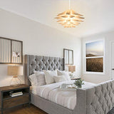 kwmobile Lampe design lotus - Abat-jour XL à monter - Luminaire IQ plafond - Ensemble avec montage plafonnier câble 90cm douille E27-50 pcs