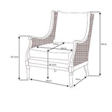 Amadeus Fauteuil Christie cannage et Cuir, Brown, Unique