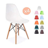 Ensemble de 4 chaises avec Assise en résine, Couleur Blanche, 82 x 46 x 53.5 cm