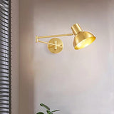 Applique Murale Interieur LED 5W, Métal Bras Long Réglable Lampe Murale 3000K Blanc Chaud Moderne Simple Bras Oscillant Luminaire Mural Pour Chambre Salon Escalier Couloir, Doré