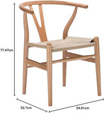 FIXARE Chaise Latérale Salle Manger,Réplique Chaise Wishbone Naturelle, Chaise Salle Manger Bois,Chaise D’Accent, Chaise Latérale