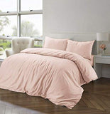 Nimsay Home Parure de lit en Coton et Lin, Drap en Coton, Rose poudré, King