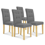 IDMarket - Lot de 4 chaises Polga capitonnées Grises pour Salle à Manger