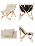 Suhu Chaise Longue Pliable Fauteuil Salon Relax Galette Chaises Pliante Exterieur Fauteuil Relaxation Design Pouf Fauteuils Butterfly Fauteuil Pliant Tissu en Bois De Jardin Plage Beige
