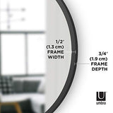 Umbra Hub Miroir Mural Rond Avec Cadre En Caoutchouc Pour Salon, Salle De Bain, Chambre, Entrée et Bien Plus Encore, Noir, 61cm 1008243-040