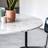 Table à manger ronde en marbre – Blanc – 120 cm