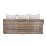 Strandgut07 - Canapé 3 places en polyrattan avec coussins, 90 x 201 x 75 cm