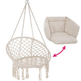 TecTake 800708 Fauteuil Suspendu Relax Design de Jardin en Coton, 1 Place, Intérieur et extérieur, Coussins Confortables Inclus - Couleur au Choix - (Beige | no. 403205)