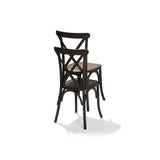 Chaise Bistrot Crossback en Bois Massif Empilable - Matériel CHR Pro - MarronBois d'hêtre