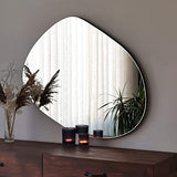 Gozos Denia Miroir Murale | Asymétrique Miroir | Objet Décoratif pour Les Murs | Idéal comme Objet de Décoration en Salon, Salle de Bain, Miroir Maquillage | 75 x 55 x cm