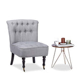 Relaxdays Fauteuil Cocktail Retro années 50 Chaise Salon Vintage 2 roulettes Lounge Club HxlxP: 82 x 55 x 65 cm, Gris