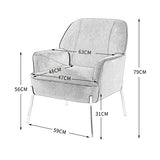 SEPNINE Fauteuil de Salon Moderne en Velours - pour Salon et Chambre à Coucher - Jusqu'à 135 kg (Vert)