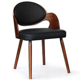 Menzzo Estel Chaises, P.U, Bois/Noir, 50,5