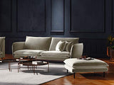Cosmopolitan Design Canapé Velours, Vienna, 2 Places, Beige, 160x92x95