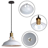 TOKIUS Suspension Lustre Industrielle Vintage Luminaire Plafonnier E27 Salon Abat-jour Plafond en Métal Rétro Style Nordique Design Câble Réglable (Blanc, 1pcs)