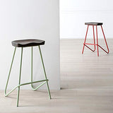 Tabourets de Bar Hauts Chaises de Bar Petit déjeuner de tabouret de bar en bois massif d'art de fer industriel de cuisine cuisine bistrot café chaise de siège rustique vintage, 46 * 46 * 74cm Tabouret