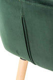 Lot De 2 Tabourets De Bar Grant en Velours I Chaise Haute De Bar Et De Cuisine I Assise Et Dossier Rembourrés I Empiétement en Bois, Couleur:Vert