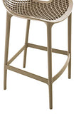 CLP Lot De 2 Tabourets de Bar Air en Plastique I Chaise Haute Intérieur Extérieur avec Dossier Et Repos-Pieds, Couleur:Boue