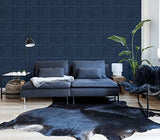 Arthouse Papier peint bleu marine délavé - Effet imitation lambris - Effet grain de bois visible - Facile à installer - À coller sur un mur ou une pièce entière - Très tendance - 909601