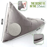 Aiire Housse de Pouf Salon Moderne - Pouffe Geant XXL Adulte ou Ado sans Remplissage pour Décoration de la Chambre – Beanbag, Fauteuil ou Coussin de Sol Grand Confortable Gris