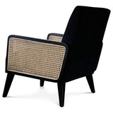Déco en Ligne - Fauteuil Velours Noir cannage