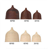 LAMP Lustre Vintage Moderne De Rotin Industrielle Romantique LED Plafonnier Luminaire Lustre Tissé à La Main Brown -60×60