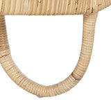 Fauteuil Design en Rotin Naturel avec Accoudoirs Décoratifs et Coussins Beiges pour Chambre Salon ou Jardin au Style Boho et Rustique Beliani