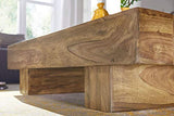 FineBuy Table Basse Bois Massif Acacia Table de Salon 120 x 30 x 45 cm | Table d'appoint Style Maison de Campagne | Meubles en Bois Naturel Table de Sofa | Table en Bois Massif Meubles en Bois Massif