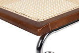 Adda Home Chaise, Bois d'orme/rotin, Marron/argenté, 64X52X83 CM