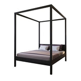 WEBER Industries Romance Lit baldaquin en Sapin Massif Noir 160 x 200 cm