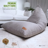 Aiire Housse de Pouf Salon Moderne - Pouffe Geant XXL Adulte ou Ado sans Remplissage pour Décoration de la Chambre – Beanbag, Fauteuil ou Coussin de Sol Grand Confortable Gris