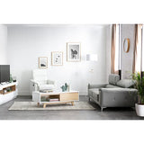 Miliboo canapé Cuir Design 3 Places avec têtières Relax Gris Nevada - Cuir de Buffle